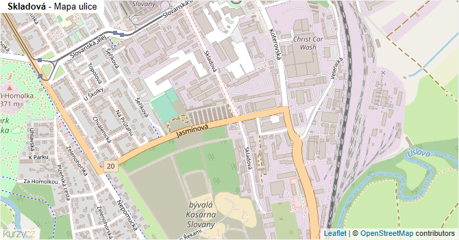Skladová - mapa ulice