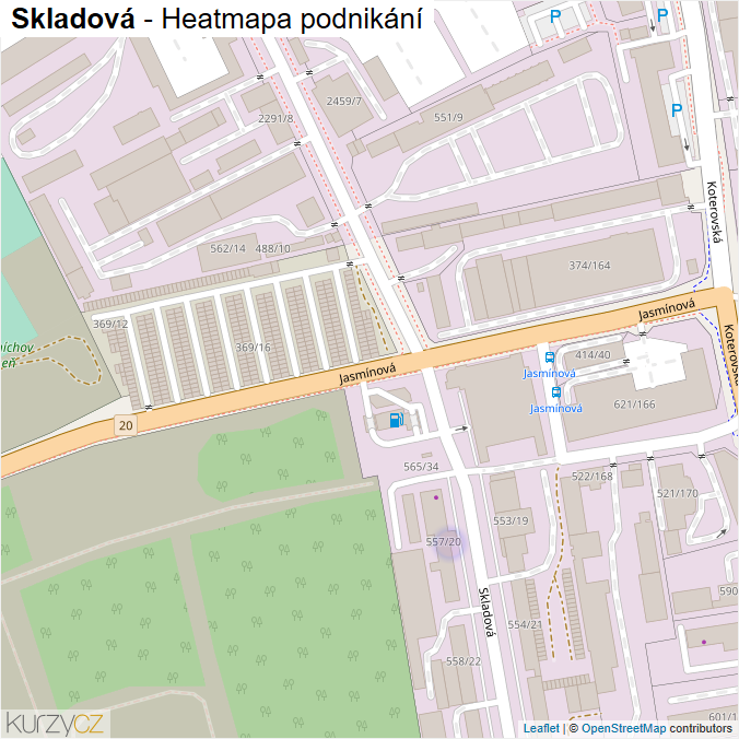 Mapa Skladová - Firmy v ulici.