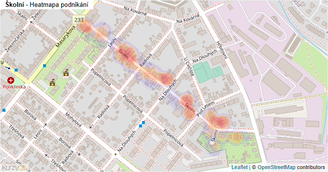 Školní - mapa podnikání