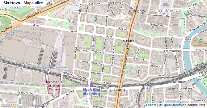 Skrétova - mapa ulice