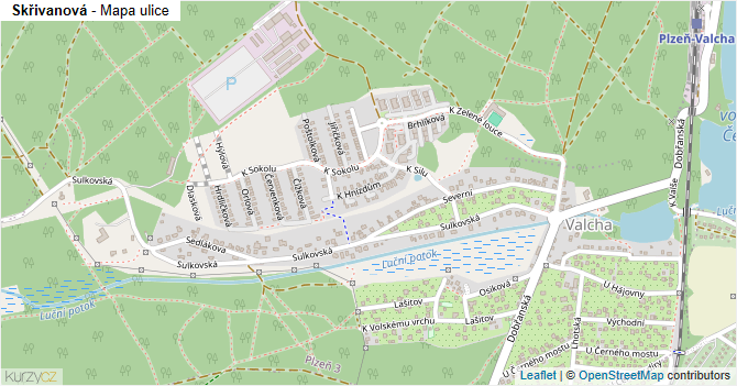 Skřivanová - mapa ulice
