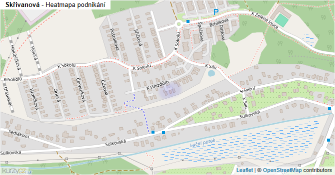 Skřivanová - mapa podnikání