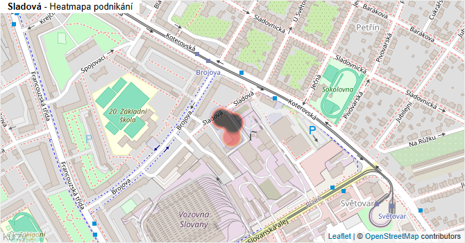 Sladová - mapa podnikání