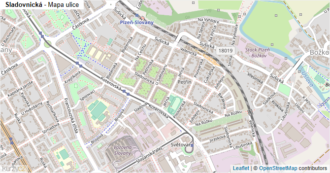 Sladovnická - mapa ulice