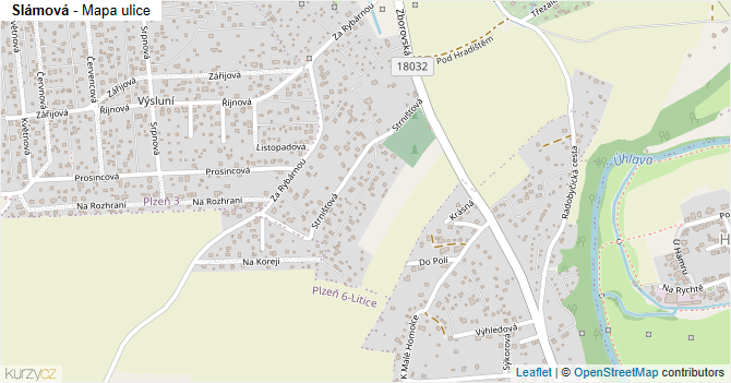 Slámová - mapa ulice