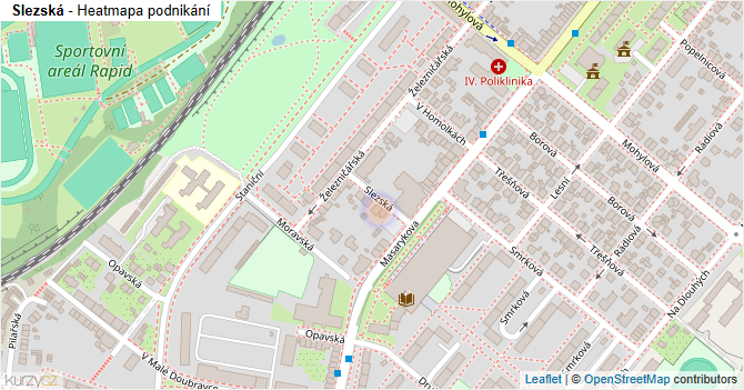 Slezská - mapa podnikání