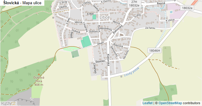 Šlovická - mapa ulice