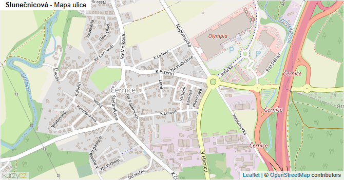 Slunečnicová - mapa ulice
