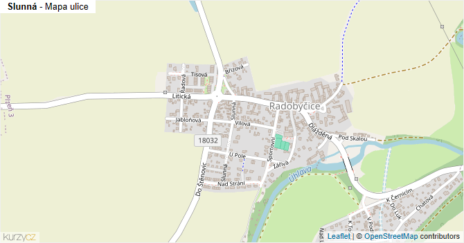 Slunná - mapa ulice