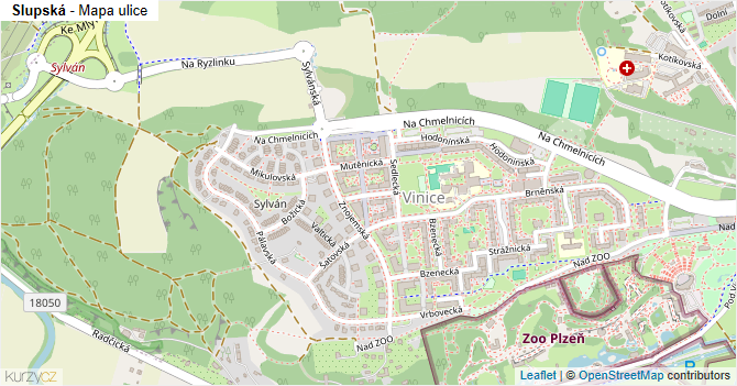 Slupská - mapa ulice