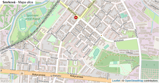 Smrková - mapa ulice