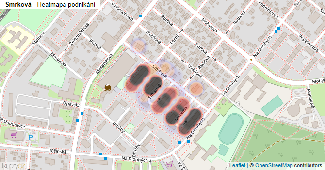 Smrková - mapa podnikání