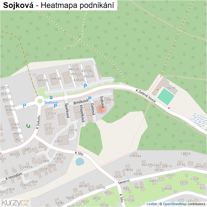 Mapa Sojková - Firmy v ulici.