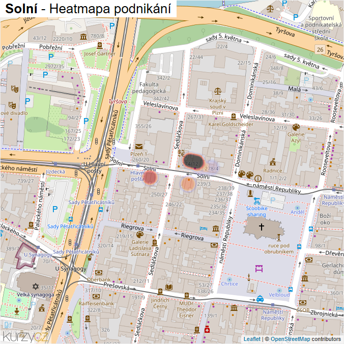 Mapa Solní - Firmy v ulici.