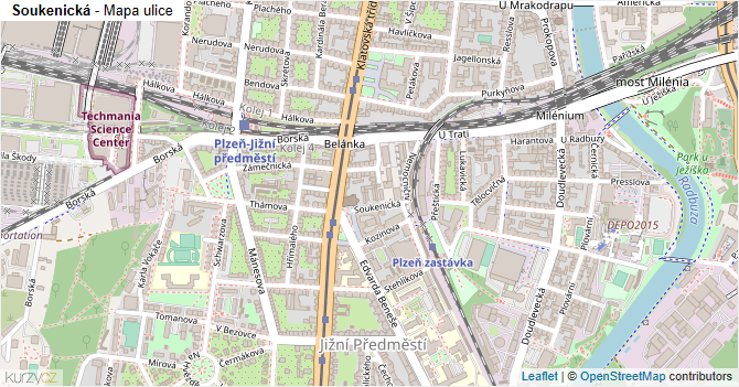 Soukenická - mapa ulice
