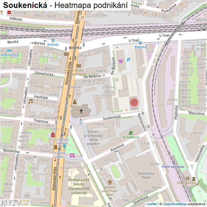 Mapa Soukenická - Firmy v ulici.