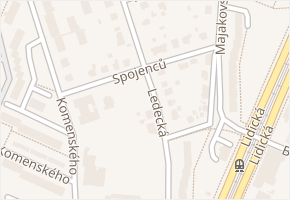 Spojenců v obci Plzeň - mapa ulice