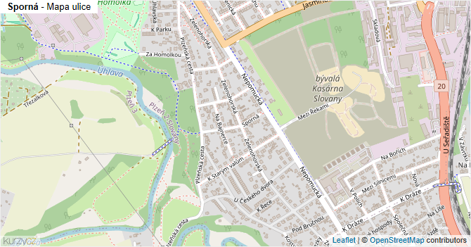 Sporná - mapa ulice