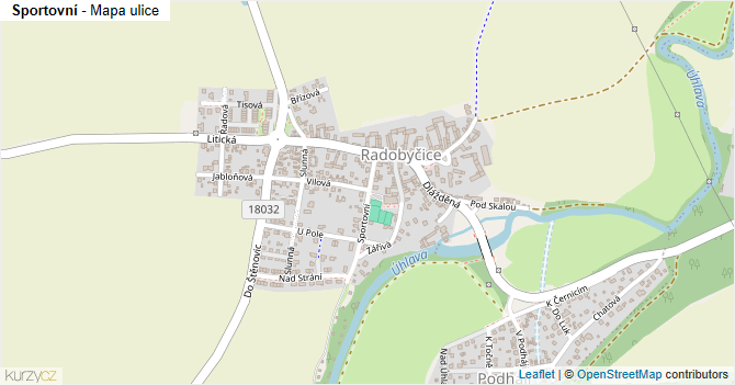 Sportovní - mapa ulice