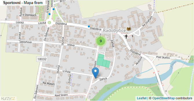 Sportovní - mapa firem