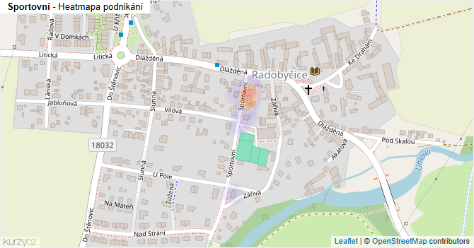Sportovní - mapa podnikání