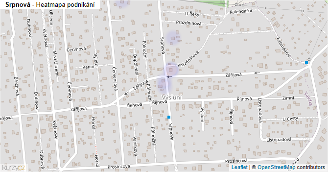 Srpnová - mapa podnikání