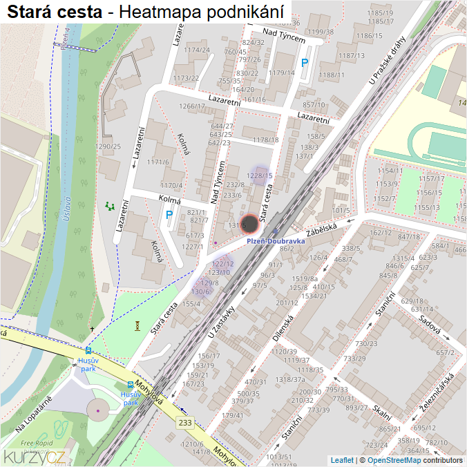 Mapa Stará cesta - Firmy v ulici.