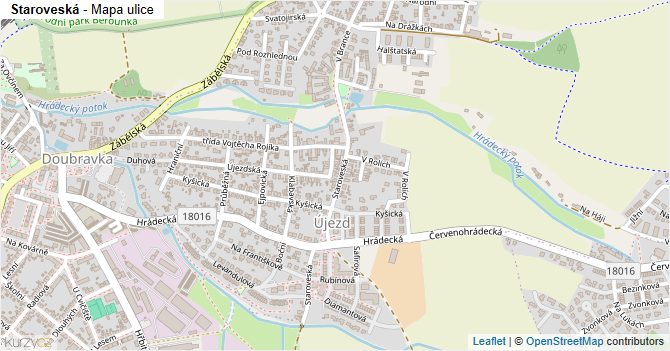 Staroveská - mapa ulice