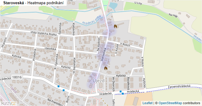 Staroveská - mapa podnikání