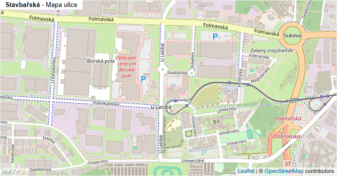 Stavbařská - mapa ulice