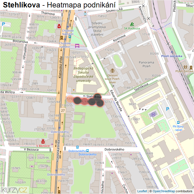 Mapa Stehlíkova - Firmy v ulici.