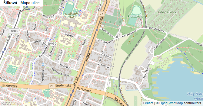 Štiková - mapa ulice