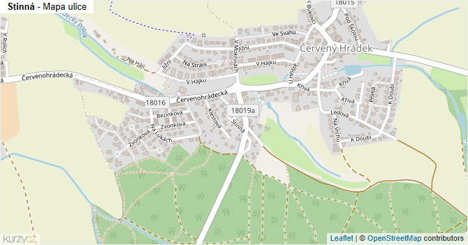 Stinná - mapa ulice