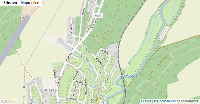 Stínová - mapa ulice