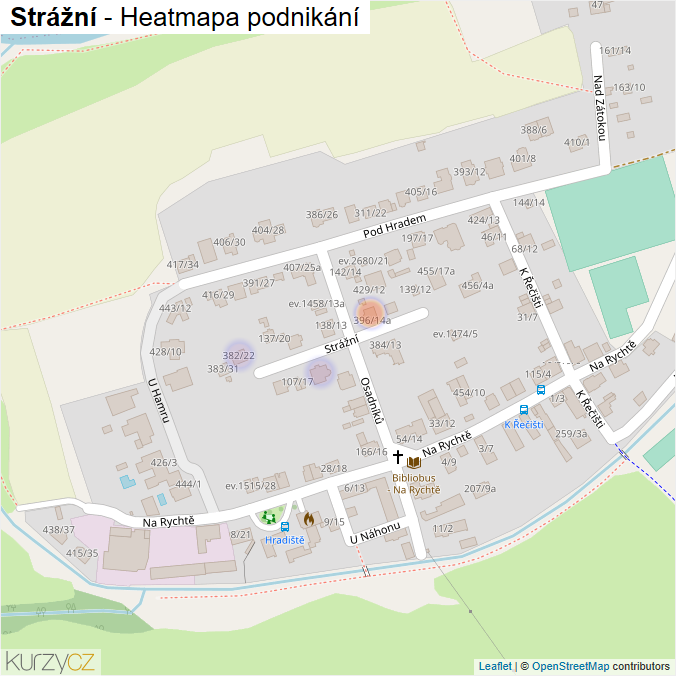 Mapa Strážní - Firmy v ulici.