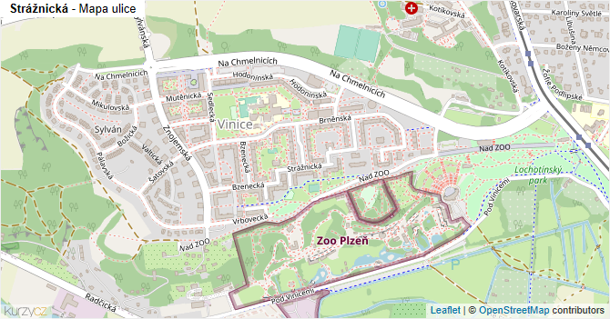 Strážnická - mapa ulice