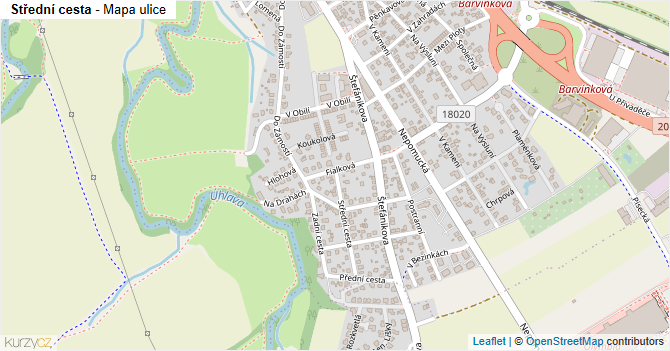 Střední cesta - mapa ulice