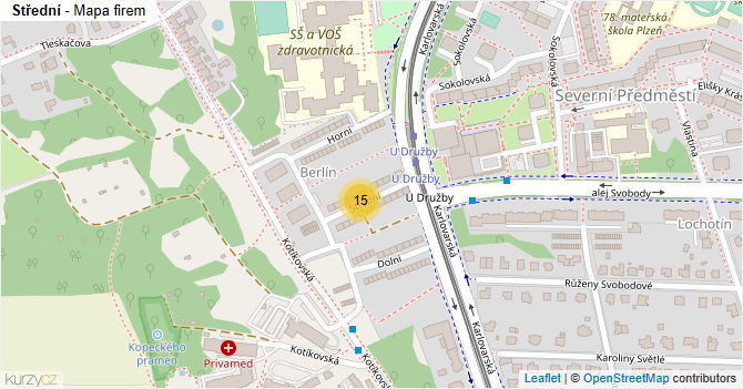 Střední - mapa firem