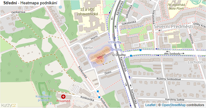 Střední - mapa podnikání