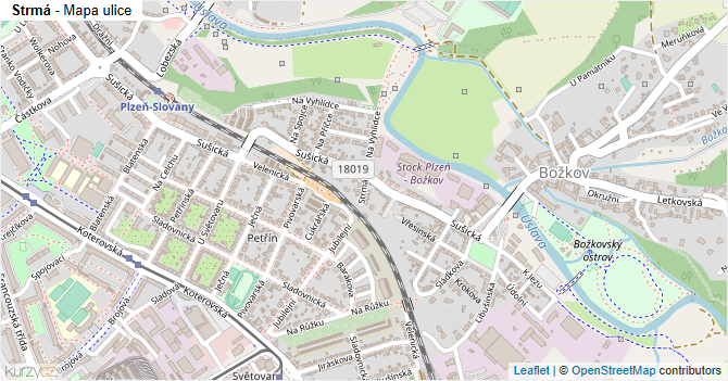Strmá - mapa ulice