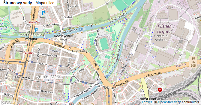 Štruncovy sady - mapa ulice