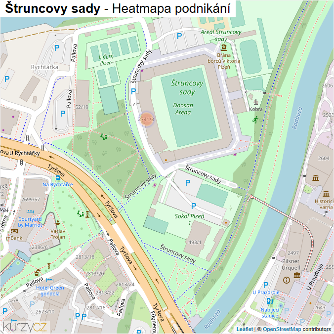 Mapa Štruncovy sady - Firmy v ulici.