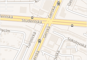 Studentská v obci Plzeň - mapa ulice
