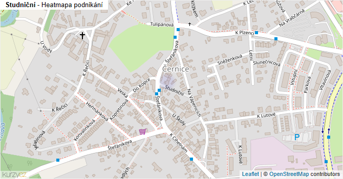 Studniční - mapa podnikání