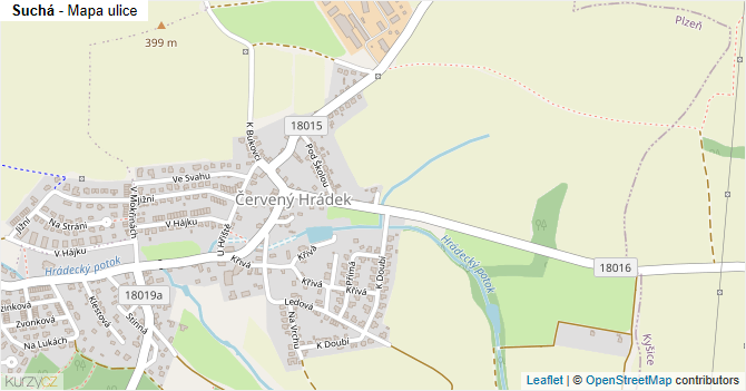 Suchá - mapa ulice