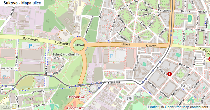 Sukova - mapa ulice