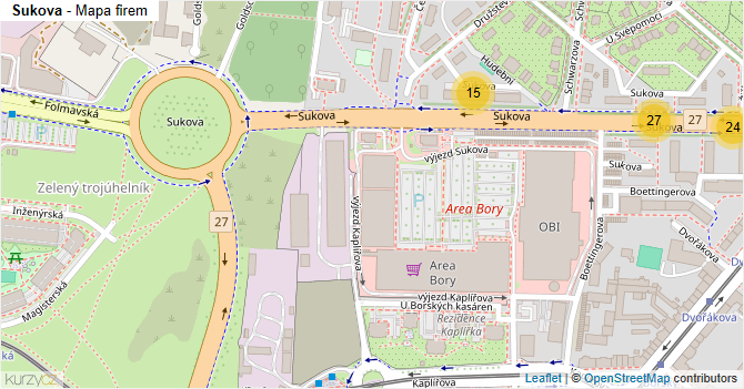 Sukova - mapa firem
