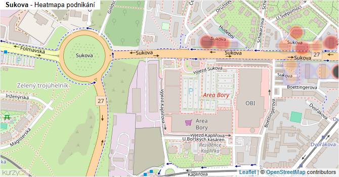 Sukova - mapa podnikání