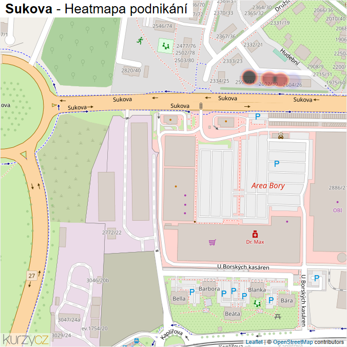 Mapa Sukova - Firmy v ulici.