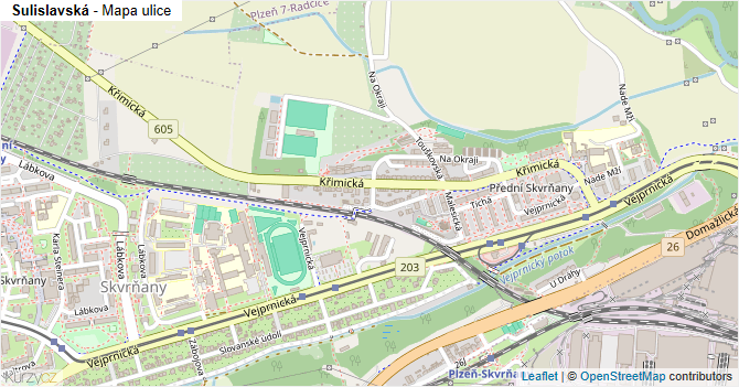 Sulislavská - mapa ulice